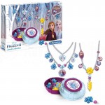 Jeu éducatif boite à bijoux fantaisie CLEMENTONI Jewels collection Disney Frozen II,  pour assemblage de bijoux Pendentifs à personnaliser d’Elsa et Anna, 7+ ans