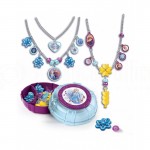Jeu éducatif boite à bijoux fantaisie CLEMENTONI Jewels collection Disney Frozen II,  pour assemblage de bijoux Pendentifs à personnaliser d’Elsa et Anna, 7+ ans