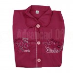 Tablier Crèche IBADIKIDS à boutons sans manches, avec Col Claudine pour Filles 04-05 ans, Bordé, Rose