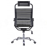 Chaise directionnelle filet siège en tissu noir avec repose tête piètement métallique - Advanced Office