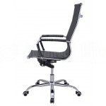 Chaise opérateur filet TXW-2005 siège en tissu Noir avec accoudoir, Pied Chromé - Advanced Office
