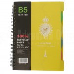 Note book Spiral HAIZHIJIE 16K-H339 B5 190 x 260mm 4 intercalaires  -  Advanced Office