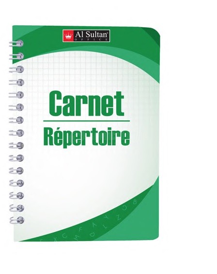 Carnet Répertoire à spiral AL SULTAN 10x14.5cm 96 Pages ALL WHAT