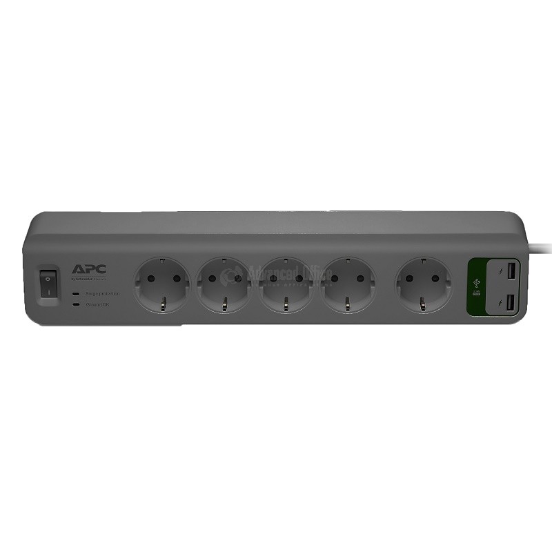 Multiprise APC Essential 5 sorties Noir avec 2 ports USB ALL WHAT OFFICE  NEEDS