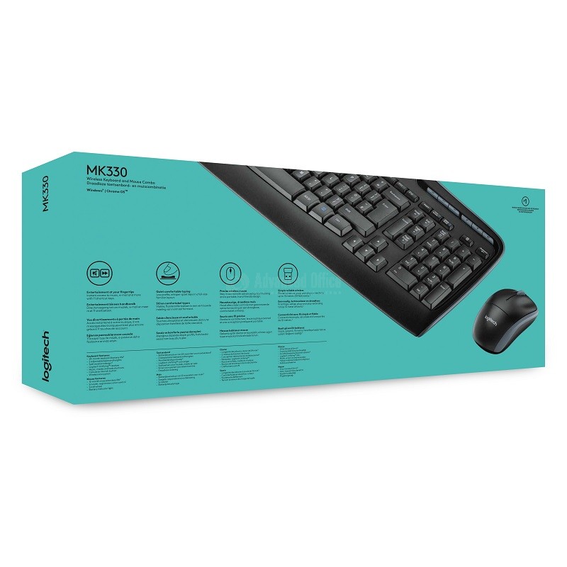 Kit clavier souris sans fil LOGITECH WIRELESS COMBO MK330, FR