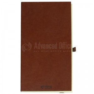 Agenda notebook A6 à fermeture élastique, Marron avec une poche a l’intérieur et Boucle pour stylo  -  Advanced Office Algérie