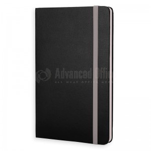 NoteBook A5 couverture Noire avec fermeture élastique Gris