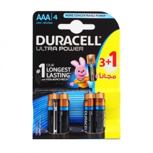 Jeu de 4 piles DURACELL Ultra Power Alcaline MN2400 LR03 AAA 3+1 Gratuit