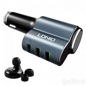 Chargeur Adaptateur Automobile LDNIO CM-21 3 Ports USB avec Kit main libre sans fil Bluetooth 4.2