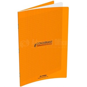 Cahier Piqué CONQUERANT Séyès A4 90g, 96 pages, couverture en PP Orange