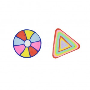 Gomme écolier GOLDEN 15088, Forme ronde/ Triangulaire à Motif Fantaisie colorée