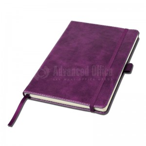 Notebook A5 couverture rigide en simili cuir 192 pages Mauve