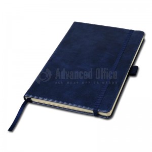 Notebook A5 couverture rigide en simili cuir 192 pages Bleu marine