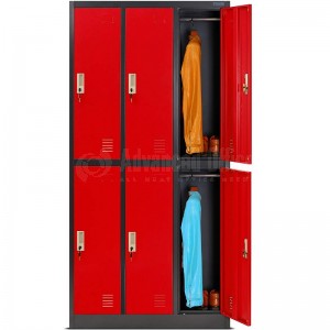 Armoire Vestiaire métallique 6 compartiments , 0.38 x 0.45 x 1.85 m Rouge