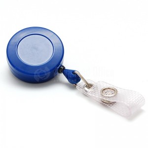 Enrouleur ZIP plastique GOLDEN FEATHER pour badge (yoyo) Bleu