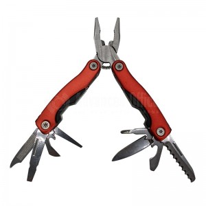 Couteau Suisse Multifonctions Rouge (Pince + 8 outils) avec étui Noir