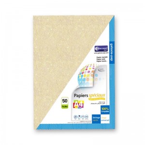 Rame de papier brillant GALAXIE PAP A4 250gr 50 feuilles 2 face Doré