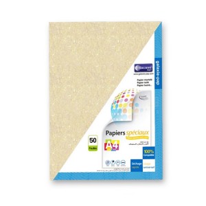 Rame de papier brillant GALAXIE PAP A4 120gr 50 feuilles 1 face Doré
