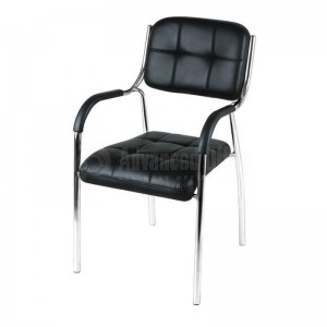 Chaise visiteur LUX rembourrée Noir