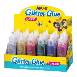 Colle Glitter à paillèttes AMOS Classic Glitter Glue 22 ml 4x6 Couleurs