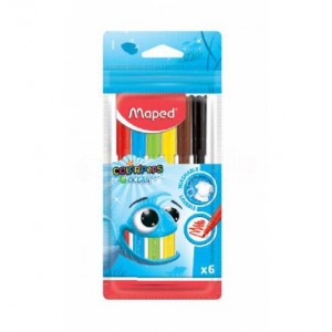 Pochette de 6 Stylos feutres scolaire MAPED Color'peps Ocean, Multi-couleurs