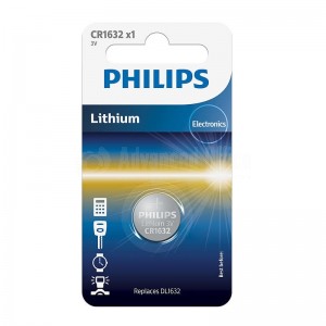 Pile Bouton Philips CR1632 - 3.0V coin 1-blister (16.0x 3.2) 