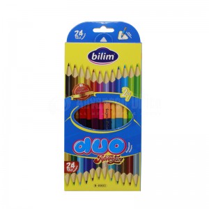 Boite de 12 crayons de couleur BILIM B-0003 Duo Adventure Triangulaire (12 crayons 24 couleurs)