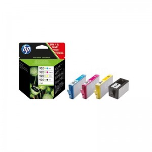 Pack de 4 Cartouches HP 920XL Couleurs + Noir pour imprimante 6000/ 6500/ 7000/ 7500/ 7500A