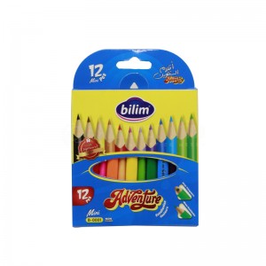 Boite de 12 crayons de couleur mini BILIM B-0001 Adventure Triangulaire