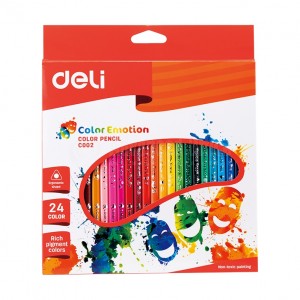 Boite de 24 crayons de couleur DELI Color Emotion C002 20 rond GM