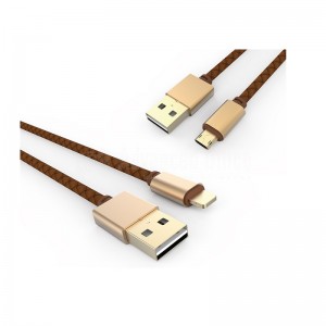 Câble data LDNIO LS25 Micro USB Two Side Fast connect 2.1A 1.2m pour Smartphone et Tablette Android, Gold