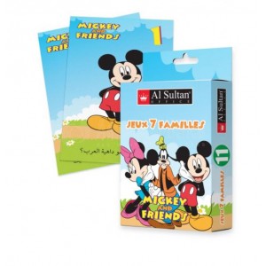 Jeux de carte éducatif AL SULTAN Les 7 Familles N°11 "Mickey and Friends", 2-6 joueurs, 42 Cartes