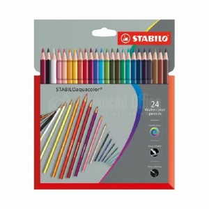 Pochette de 24 Crayons de couleur Aquarelle STABILO Aquacolor