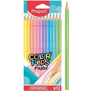 Boite de 12 crayons couleurs MAPED Color'Peps Pastel