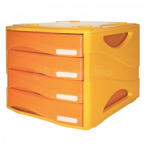 Bloc de rangement ARDA Smile 4 tiroirs Orange/Orange