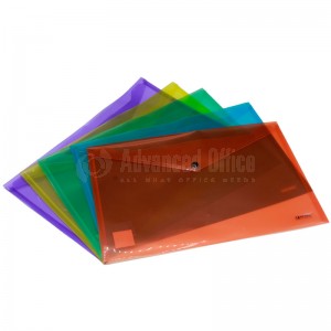 Pochette enveloppe à bouton PP FC 260 x 360mm en plastique Transparent  Couleur (Rouge/ Bleu/ Vert) - Enveloppes et pochettes - Papier et enveloppes  - Fourniture de bureau - Tous ALL WHAT OFFICE NEEDS