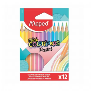 Boite de 12 crayons couleurs MAPED Mini Color'Peps, Pastel
