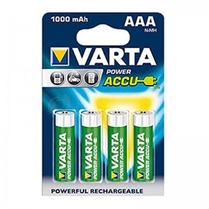 Jeu de 4 piles rechargeables VARTA Power Accus 1000 mAh AAA