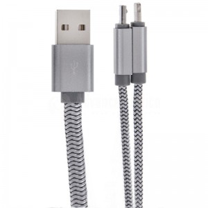 Câble data LDNIO LC-86 Two in one USB vers Lightning et Micro USB Flat 1.1m Métal pour Android/iOS