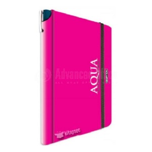 Notebook à spirale GIPTA Aqua 13x21cm Alignée 192 pages avec élastique fixateur porte stylo