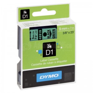 Recharge DYMO D1 40919 pour Label Manager 100+/150 9mm X7m noir/Vert