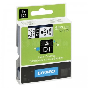 Recharge DYMO D1 6mm x 7m Noir/Blanc