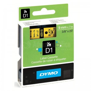 Recharge DYMO D1 pour Label Manager 100+/150 9mm x 7m noir/Jaune