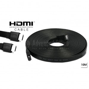 Câble HDMI F1000 HDTV M/M Flat 1.4V 10m  -  Advanced Office