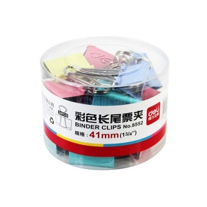 Binder clips 41 mm DELI boite de 24 pcs Multi couleur