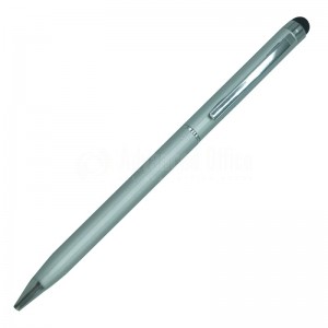 Stylo de sérigraphie rétractable  Argent, Bouton Stylet, tête Noire