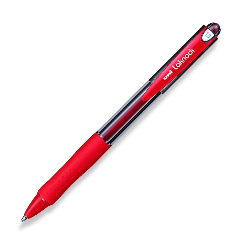 Stylo à bille rétractable UNIBALL Laknock 1.0mm rouge